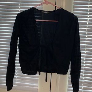 Tie sweater crop top